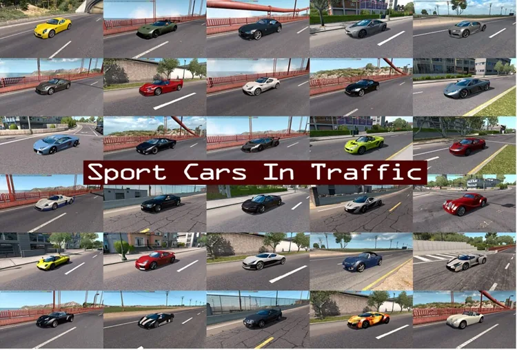 ATS 1.60 Sport Cars Traffic Pack V12.7.12