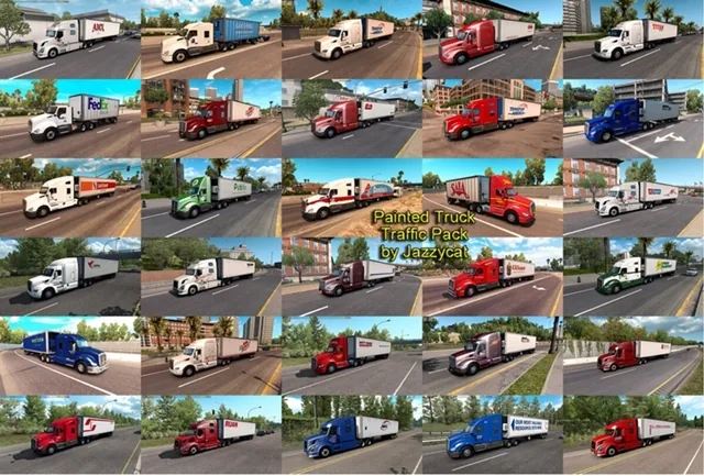 ATS 1.59 Painted Truck Traffic Pack V6.1.15