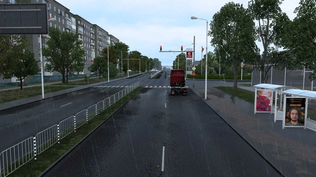 ETS2 1.60 Realistic Rain Reflections Standalone V1.3