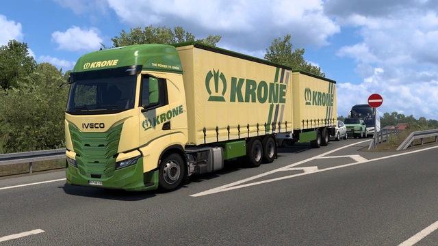ETS2 1.60 Iveco S-Way Krone Tandem Traffic Skin Pack