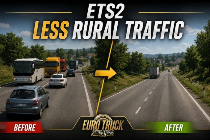 ETS2 1.60 Less Rural Traffic Mod V1.0