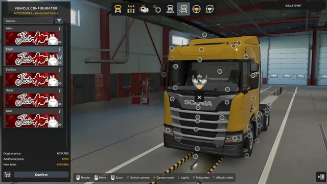 ETS2 1.60 Scania S & R 2016 Windscreens Decal