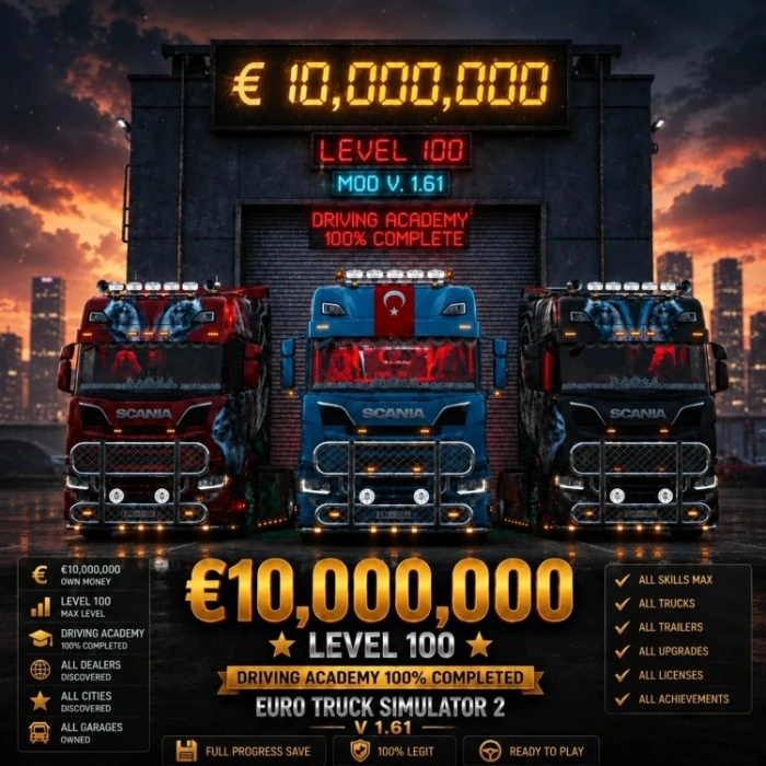 ETS2 1.61 Full Progress Savegame
