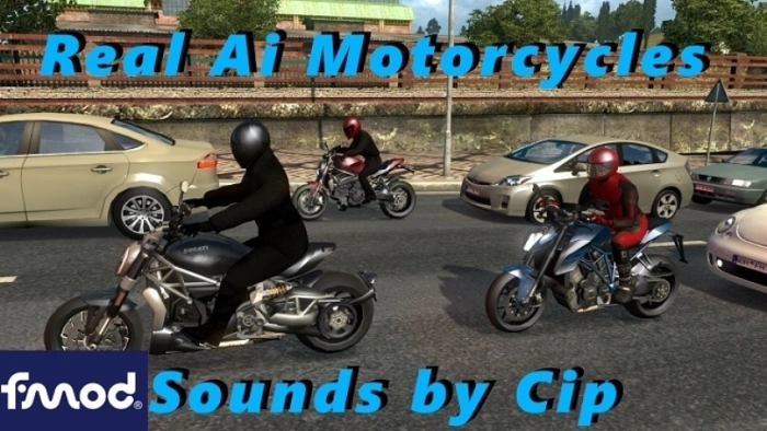 ETS2 1.61 Real Ai Motorcycles Sounds (Addon to Motorcycles Pack) V6.5