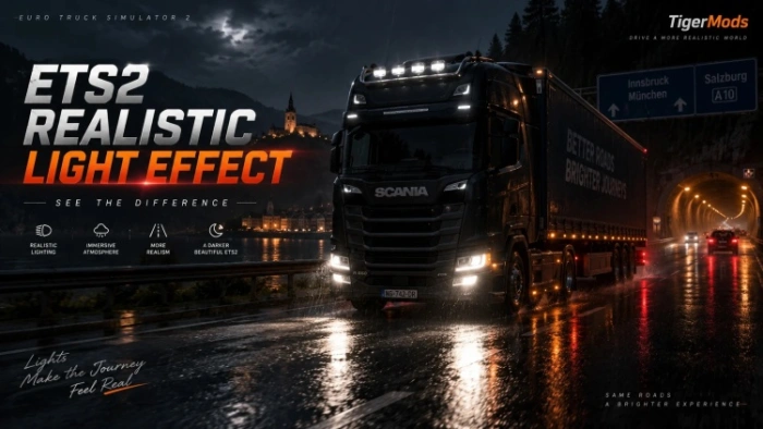 ETS2 1.61 Realistic Light Effect V2.4.9.14