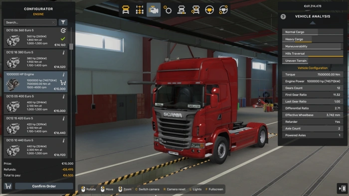 ETS2 1.62 1 Million HP Engine for All Trucks V3.0