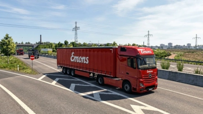ETS2 1.61 Mercedes-Benz Actros Truck + Trailer Emons Traffic
