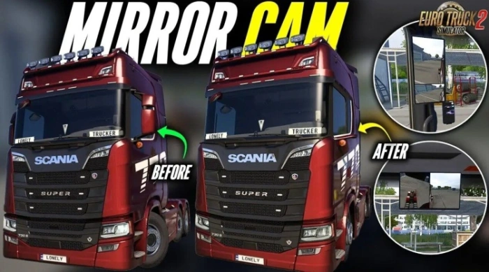 ETS2 1.61 Mirror Cam for All Trucks