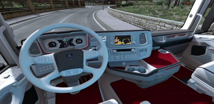 ETS2 - Scania New Generation Interior White Red V1.0 (1.31.x) - Haulin ...