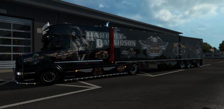 Ets2 Scania T Longline Harley Davidson Skin 1 33 X