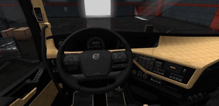 Ets2 Volvo Fh Black Synthetic Mapple Wood Interior 1 34