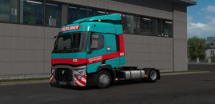 Ets2 Renault Range T Gruber Logistics Skin 1 35 X Truck Simulator Mods Ets2 Ats Mods