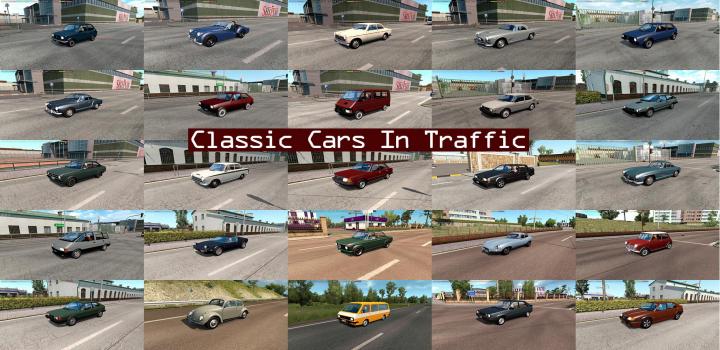 ETS2 - Classic Cars Traffic Pack V5.2.1 (1.38.x) - Truck Simulator Mods