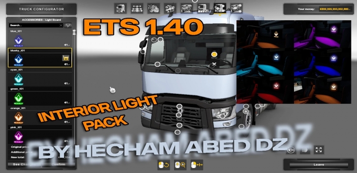Interior Light Pack Renault T V1 0 Ets2 1 40 Truck Simulator Mods Ets2 Ats Mods