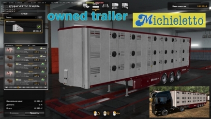 Photo of Ownable Livestock Trailer Michieletto V1.0.9 ETS2 (1.43.x)