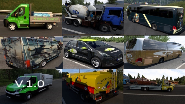 ETS2 1.56 – 250 AI Traffic Vehicle Paint-Job Pack V1.0