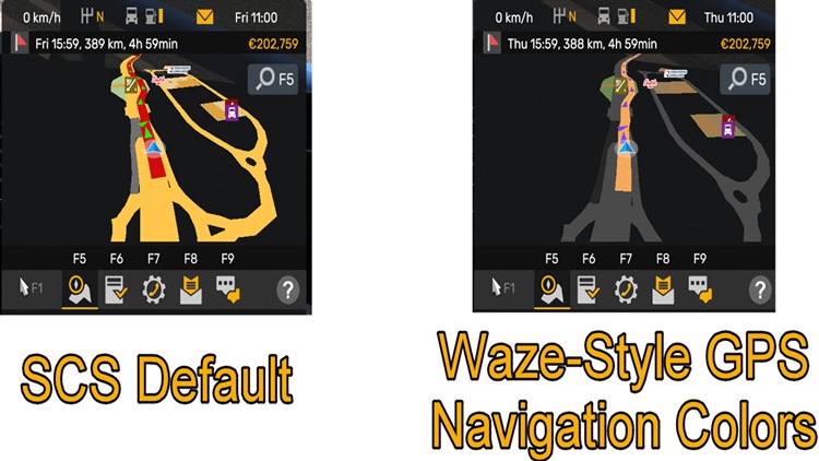 ATS 1.57 – Waze-Style GPS Navigation Colors V1.8