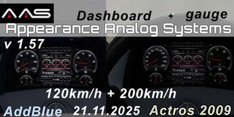 ETS2 1.57 – AAS Analog Dashboard Actros 2009