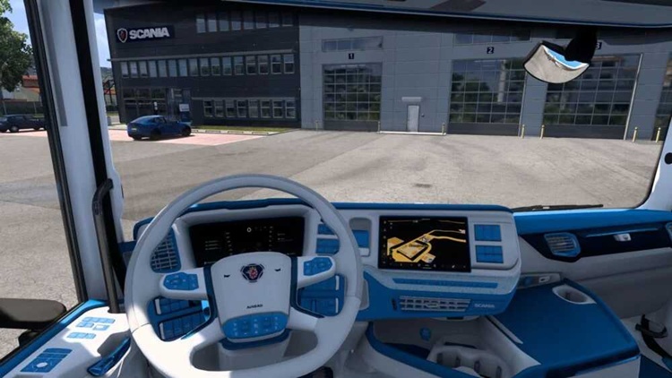 ETS2 1.57 – Insanux White/Blue + Orange/Black S16 Super Interior