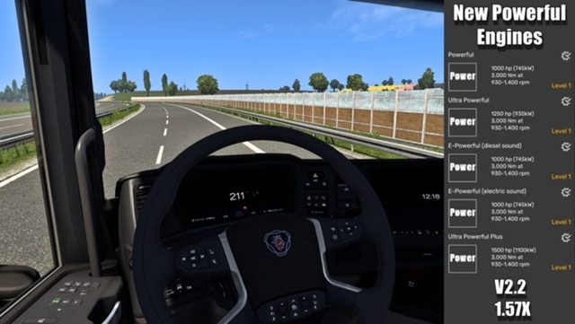 ETS2 1.57 – New Powerful Engines V2.2