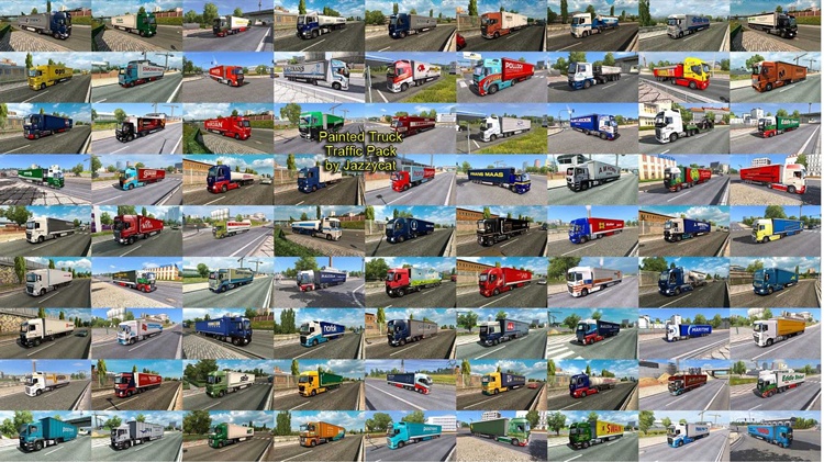 ETS2 1.57 – Painted Truck Traffic Pack V18.7.10
