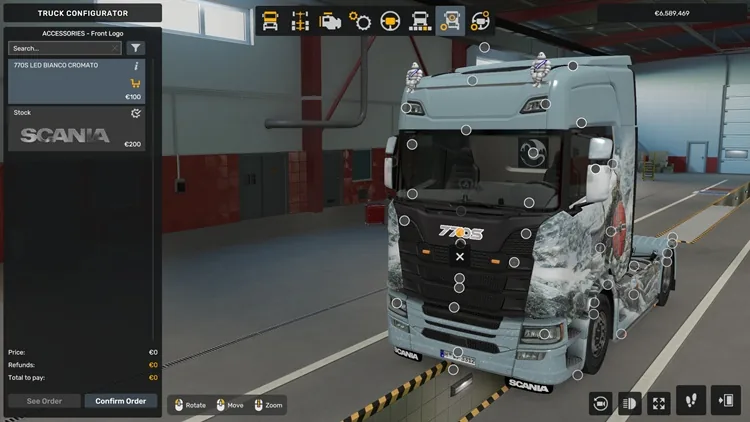 ETS2 1.57 – 770S Led Logo White Chrome ETS2 1.57 – 770S Led Logo White Chrome