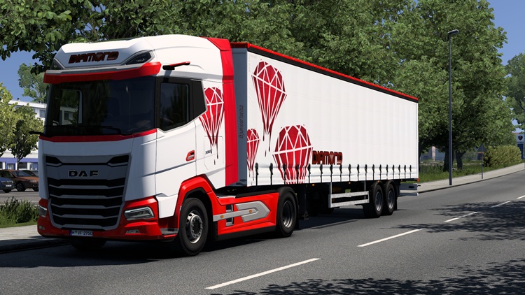 ETS2 1.57 – Daf 2021 XG+ & SCS Trailer Diamond Red Skin