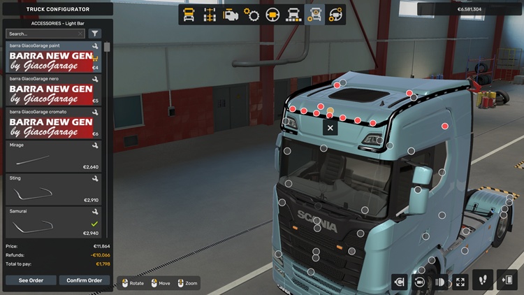 ETS2 1.57 – Bar on the Roof for Scania S New Gen