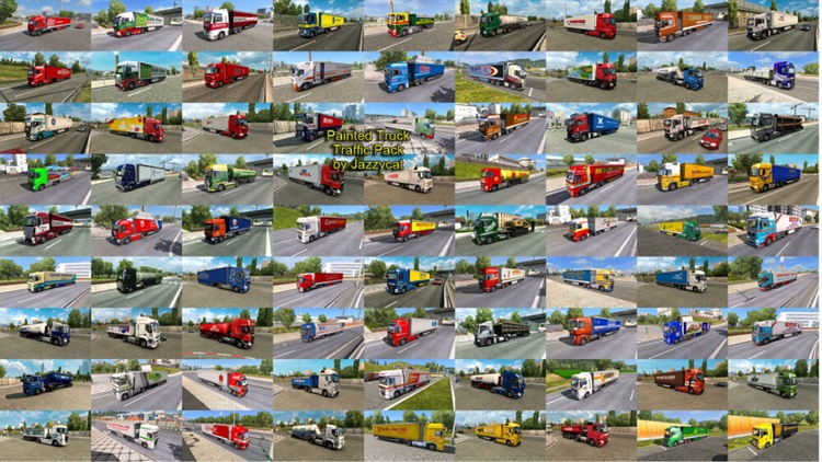 ETS2 1.58 – Painted Truck Traffic Pack V18.7.12