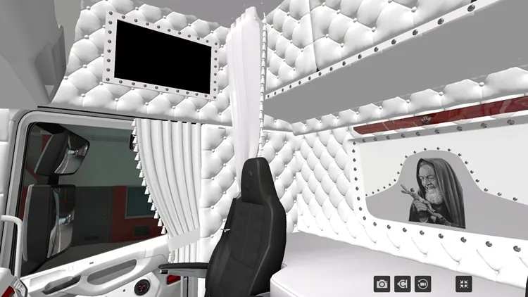 ETS2 1.57 – Scania S Padre Pio italian Style White Interior ETS2 1.57 – Scania S Padre Pio italian Style White Interior