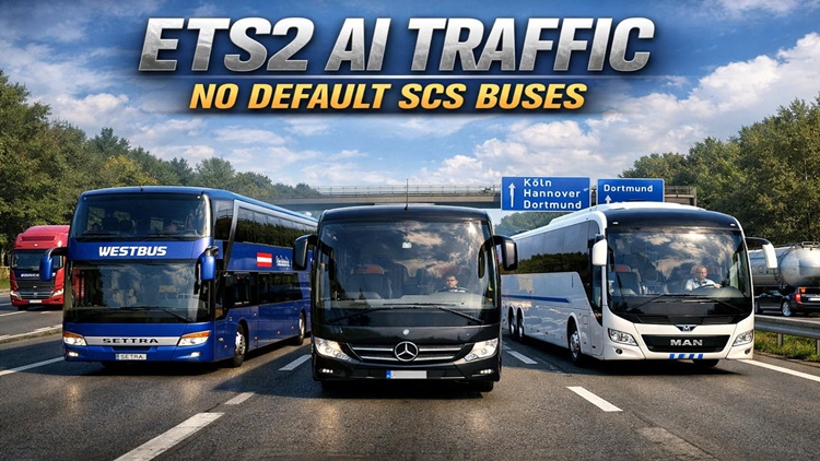 ETS2 AI Traffic No Default SCS Buses V1.0 (1.58)