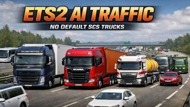 ETS2 AI Traffic No Default SCS Trucks V1.0 (1.58)