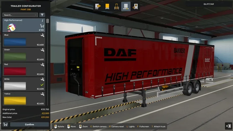 ETS2 DAF High Performance2 Combo Skin V1.0 (1.58)