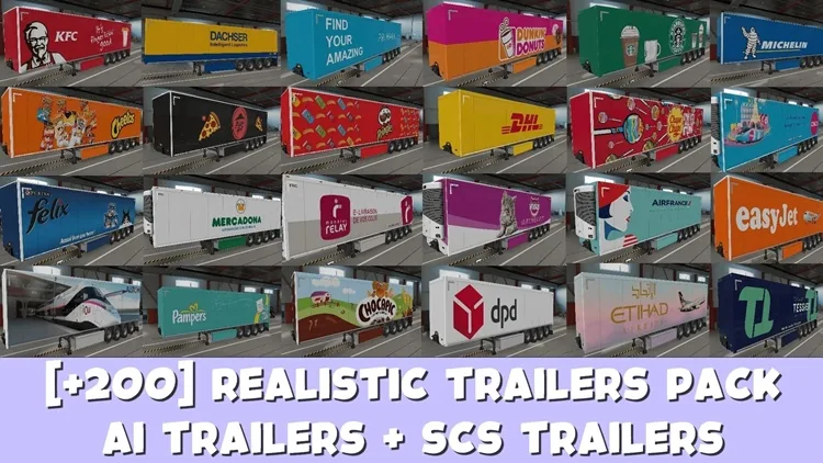 ETS2 1.58 – Realistic Trailers Skin Pack (Owned + AI Regional) France Update