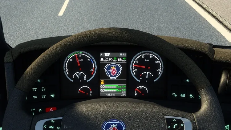 ETS2 Scania R 2009 and Streamline Improved Dashboard 1.58
