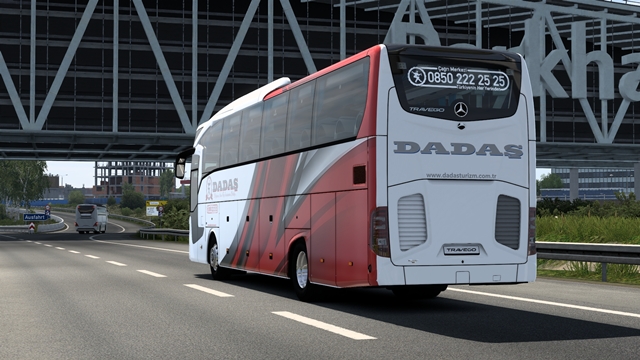 ETS2 1.58 - Mercedes-Benz Travego 15 SHD Euro 6 Dadas Tourism Skin Rear view