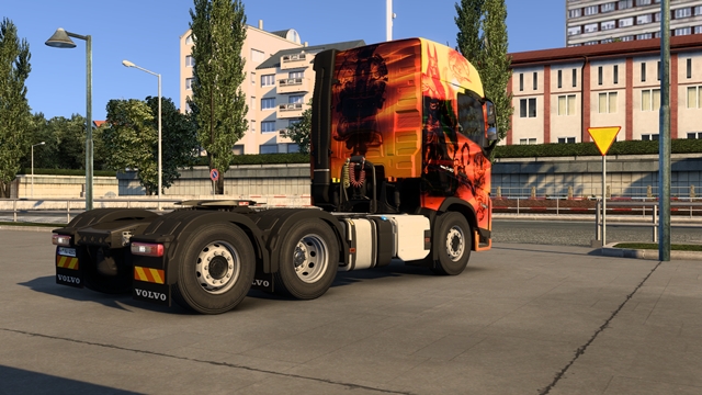 ETS2 1.58 - Volvo FH5 Anubis Skin Rear view