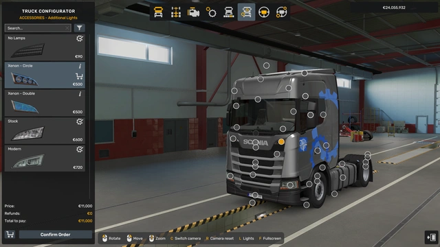 ETS2 1.59 Scania S Middle Lights Blinkers ETS2 1.59 Scania S Middle Lights Blinkers