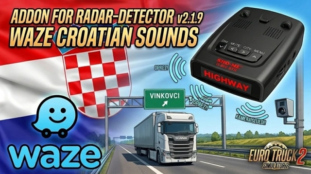ETS2 Waze Croatian Voices for Radar Detector