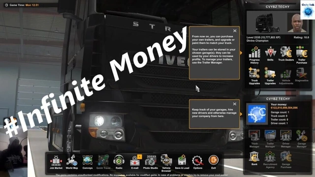 ETS2 1.60 Infinity Money and XP ETS2 1.60 Infinity Money and XP