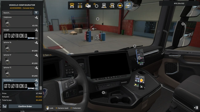 ETS2 1.60 Phones for All Trucks