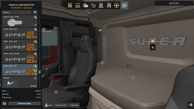 ETS2 1.60 Super Interior LED Logo Addon