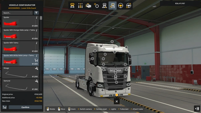 ETS2 1.60 Scania Next Gen S/R Painted Bumper Spoiler ETS2 1.60 Scania Next Gen S/R Painted Bumper Spoiler